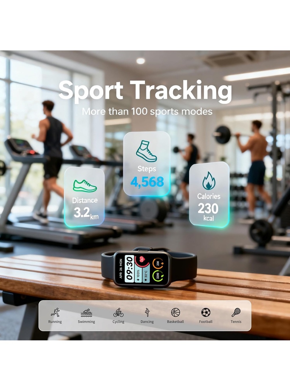 Brand new Smart Fitness Tracker Watch - Black - Picture 2 of 9